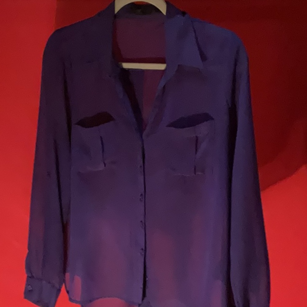 Sheer purple blouse